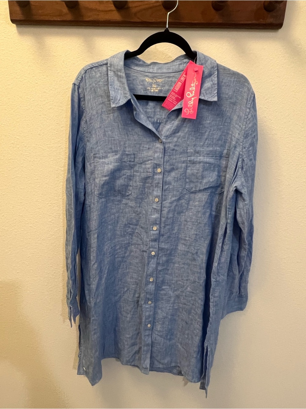 Lilly Pulitzer Light Blue Linen Button-Up Shirt